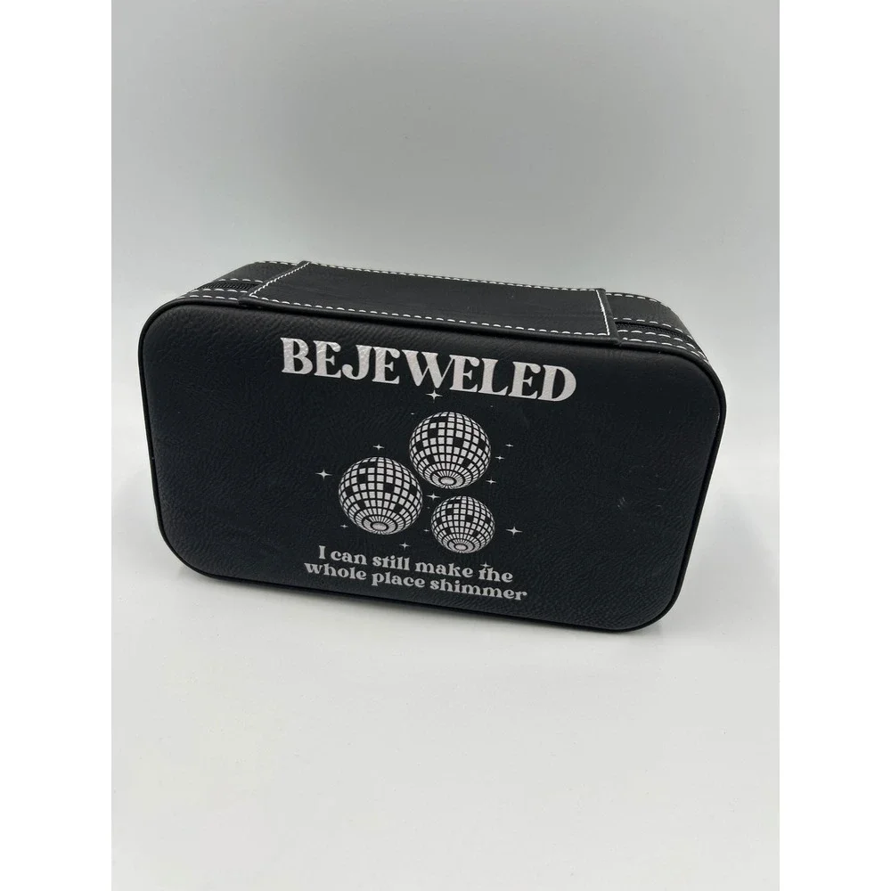 Bejeweled Travel Jewelry Case Black Disco Ball I Can Make Shimmer Midnights